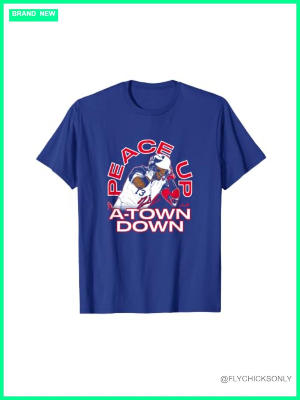 Atlanta Baseball Player Graphic T-Shirt, Lightweight Cotton Tee, Classic Fit